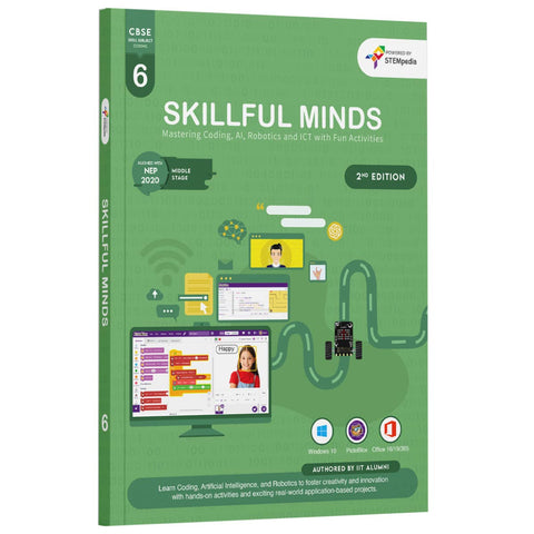 CBSE Coding, AI, Robotics and Computer Book – Class 6 Edition 2 for Academic Year 2025-26 | Skillful Minds