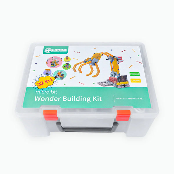 ELECFREAKS micro:bit 32 IN 1 Wonder Robot Building Kit | STEM Programmable Robot Kit with Wukong Expansion Board, Blocks & Sensors