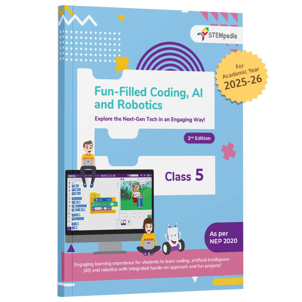 Fun Filled Coding, AI and Robotics Book for Class 5