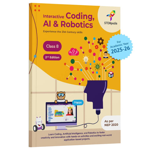 Interactive Coding, AI and Robotics Book for Class 8 | Edition 2 for Academic Year 2025-26 $25