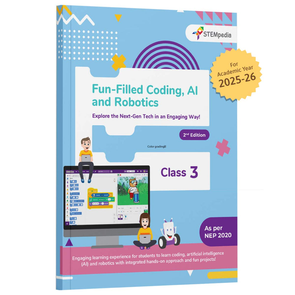 Fun Filled Coding, AI and Robotics Book for Class 3