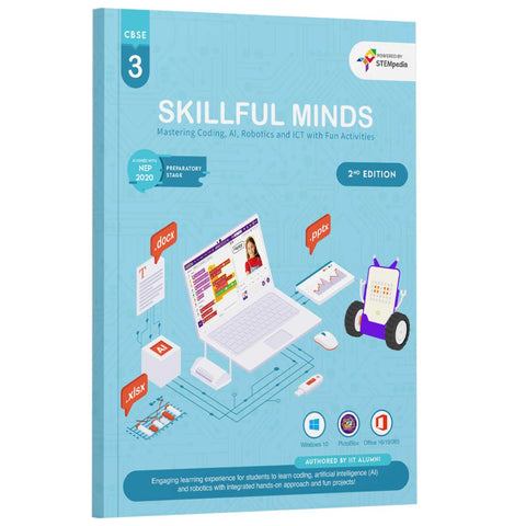 CBSE Coding, AI, Robotics and Computer Book – Class 3 Edition 2 for Academic Year 2025-26 | Skillful Minds