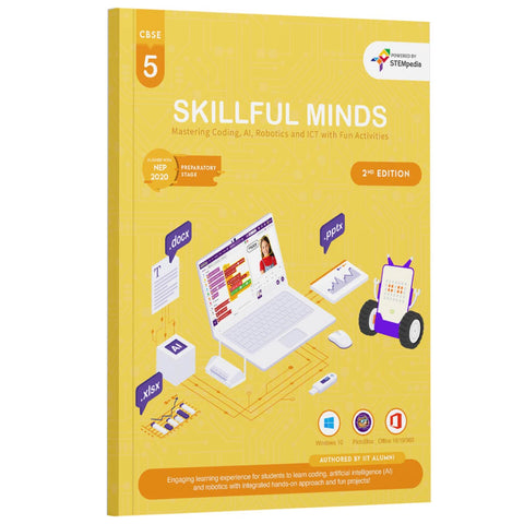 CBSE Coding, AI, Robotics and Computer Book – Class 5 Edition 2 for Academic Year 2025-26 | Skillful Minds