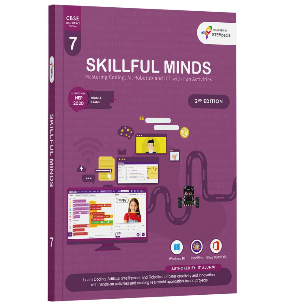 CBSE Coding, AI, Robotics and Computer Book – Class 7 Edition 2 for Academic Year 2025-26 Edition 2 for Academic Year 2025-26 | Skillful Minds