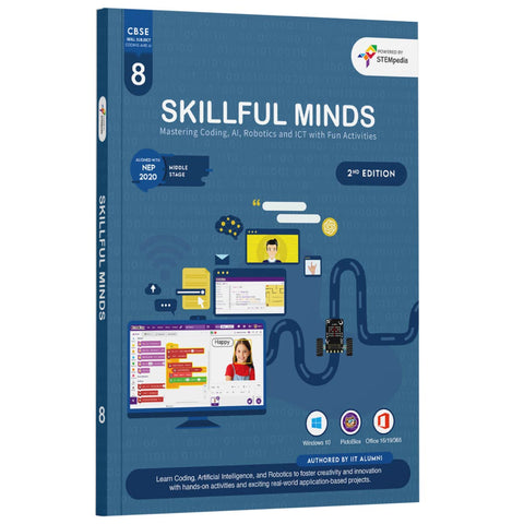 CBSE Coding, AI, Robotics and Computer Book – Class 8 Edition 2 for Academic Year 2025-26 | Skillful Minds