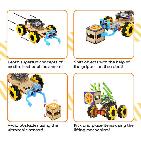 STEMpedia Quarky Mecanum Wheel Add-on Kit