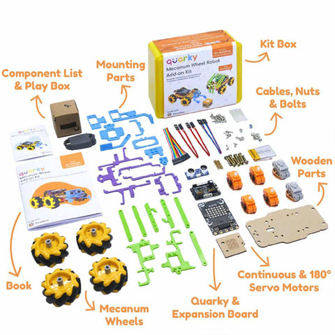 STEMpedia Quarky Mecanum Wheel Add-on Kit