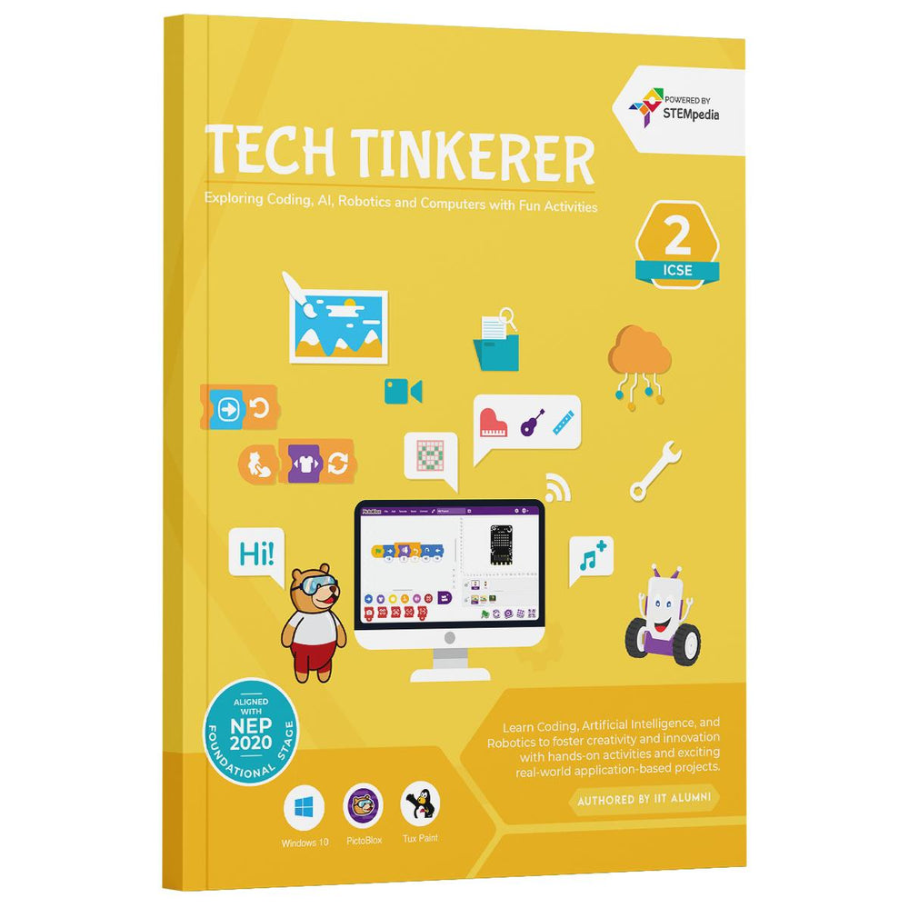 ICSE Coding, AI, Robotics and Computer Book – Class 2 | Tech Tinkerer