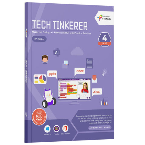ICSE Coding, AI, Robotics and Computer Book – Class 4 Edition 2 for Academic Year 2025-26 | Tech Tinkerer